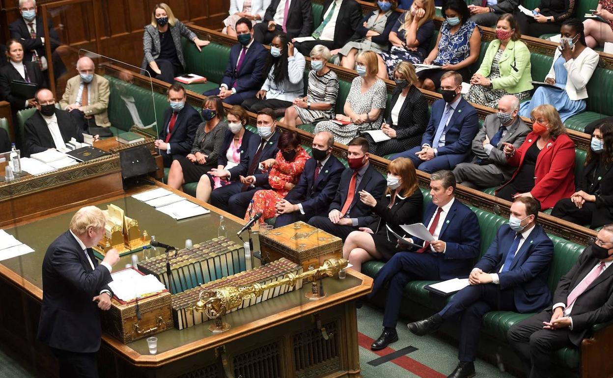 Boris Johnson, durante su intervención este miércoles en el Parlamento británico.