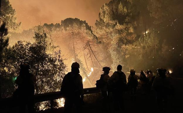 Infoca desplega tres aviones y siete helicópteros para enfrentarse al incendio que afecta a la sierra de Estepona, Jubrique y Genalguacil