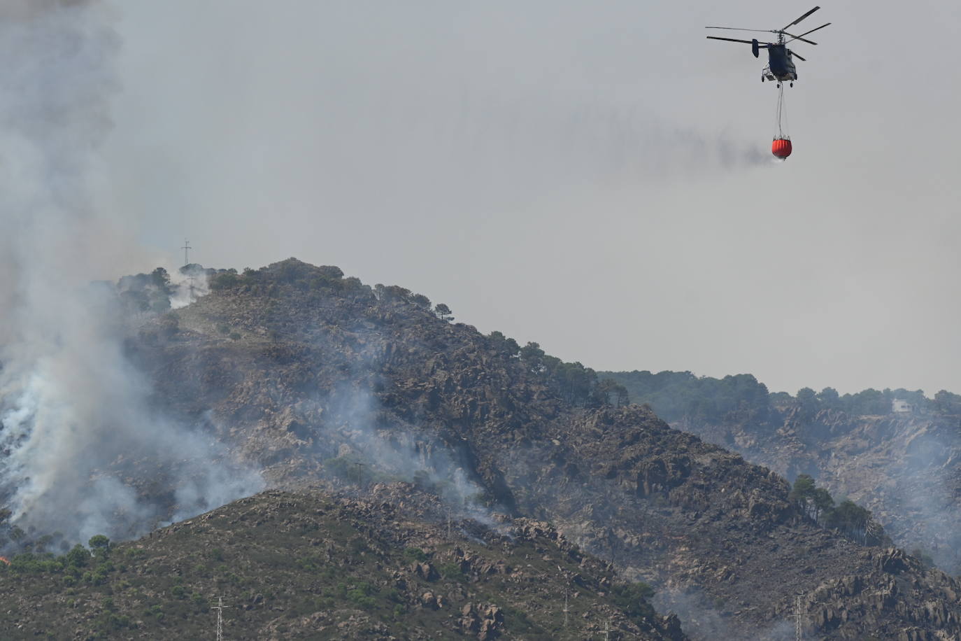 Este sábado se han movilizado 41 medios aéreos y unos 400 efectivos por tierra para luchar contra las llamas que no han afectado al pinsapar de la zona. Los nuevos desalojos elevan a 1.054 el número total de evacuados