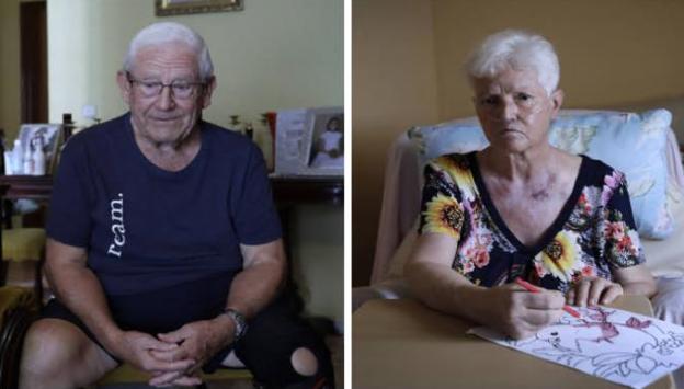 José y Pepa, en el hogar que construyeron en la zona del Materno. Él le «echó el ojo» a los 13 años, porque Pepa, además de su esposa, es su prima. Ella tiene alzhéimer; él, una depresión y las rodillas machacadas.