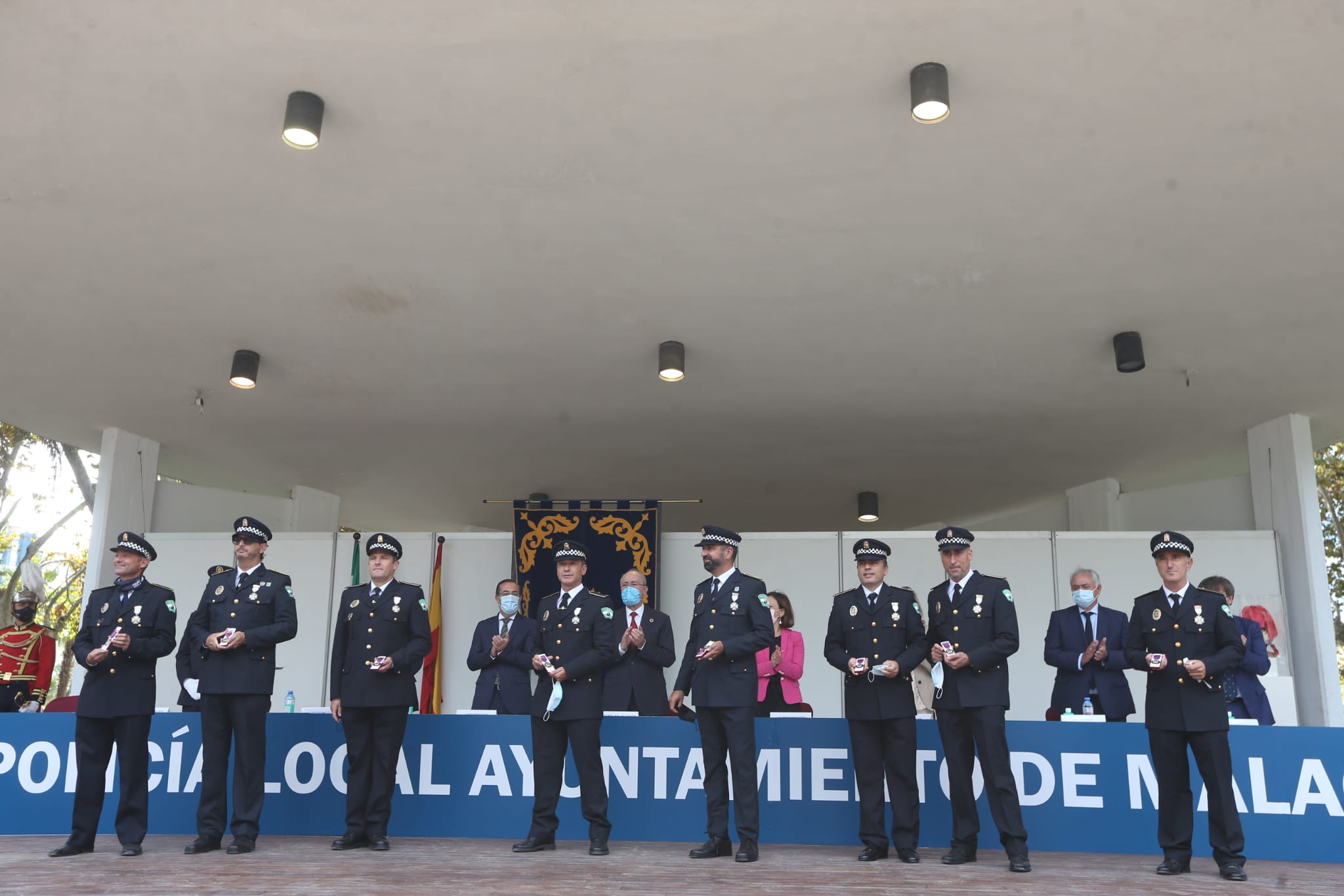 El recinto Eduardo Ocón de la capital acogió, este lunes, la celebración del acto central del patrón de la Policía Local