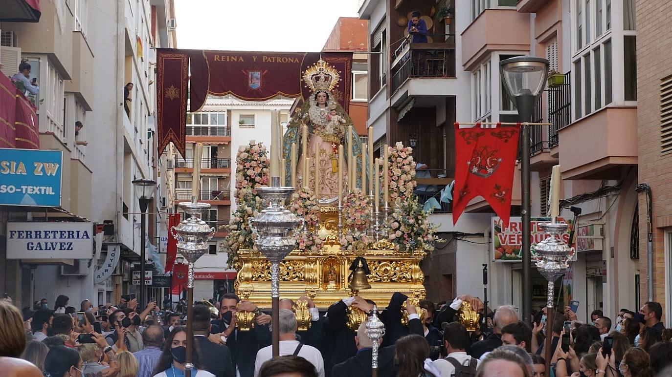 Procesión de la Virgen del Rosario en El Palo este sábado. 