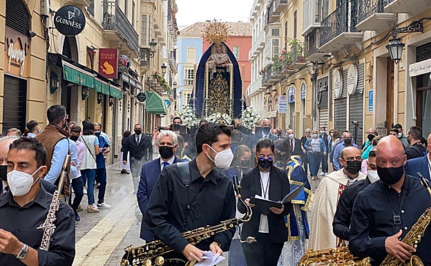Varea, tras la formación musical, durante el rosario de la aurora de la Virgen del Amor del pasado 12 de octubre. 