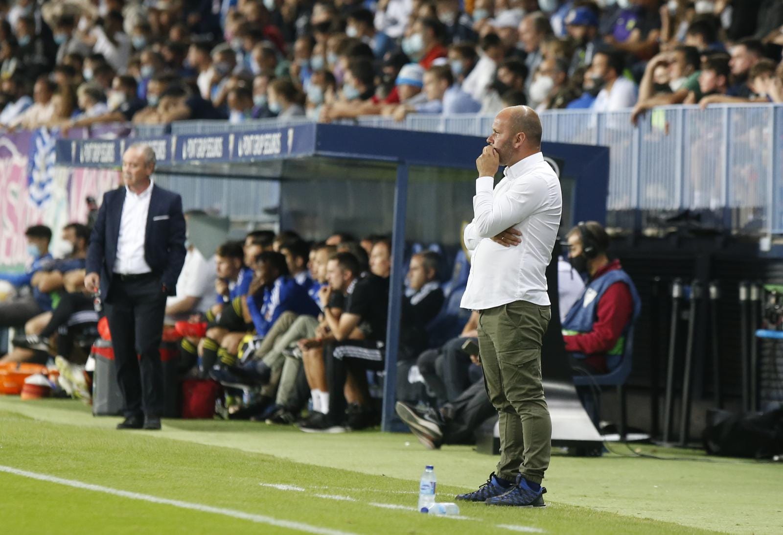 Un disputado partido en La Rosaleda