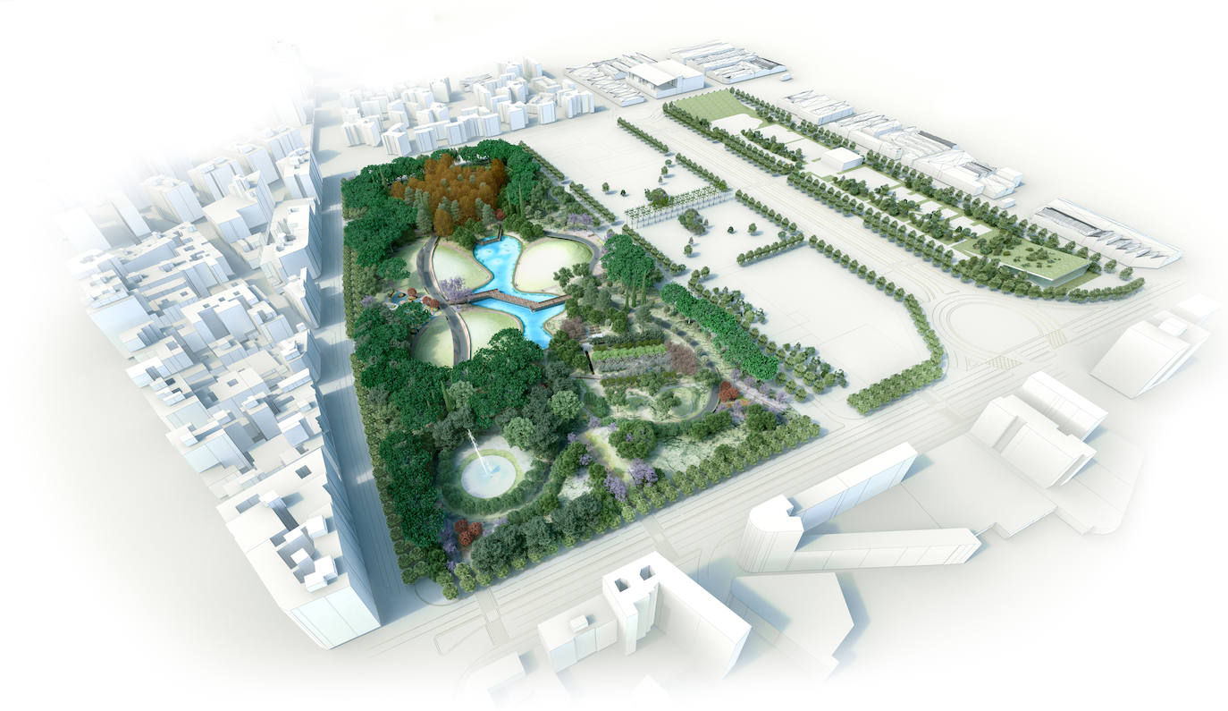 Fotos: Así será el parque en una parte de los suelos de Repsol en Málaga