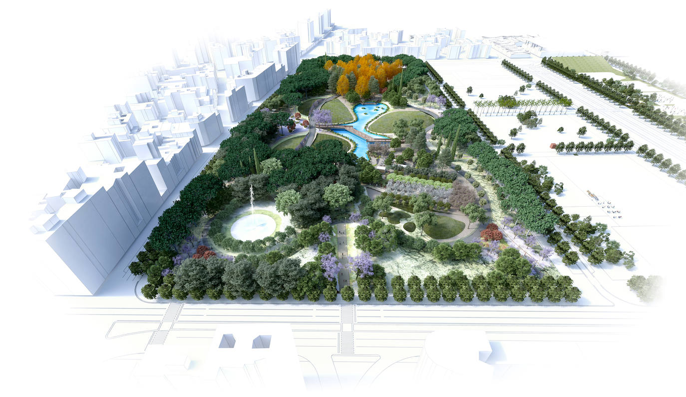 Fotos: Así será el parque en una parte de los suelos de Repsol en Málaga