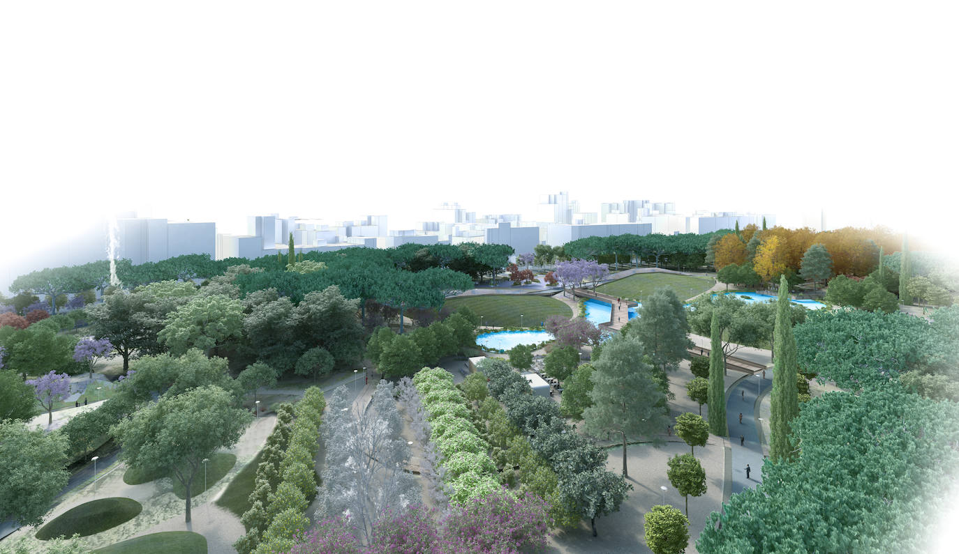 Fotos: Así será el parque en una parte de los suelos de Repsol en Málaga