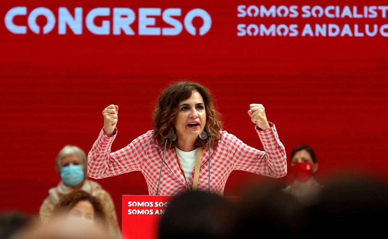 María Jesús Montero, durante su intervención.