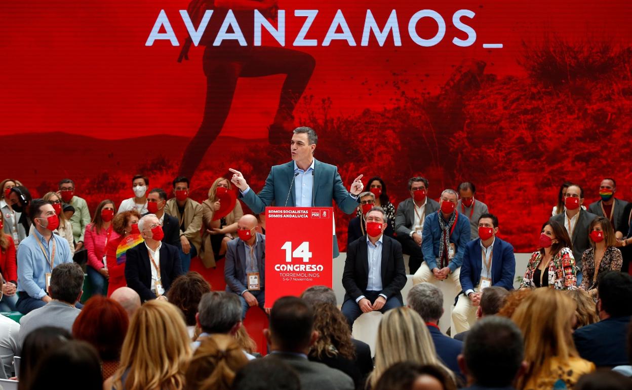 Pedro Sánchez durante su intervención.