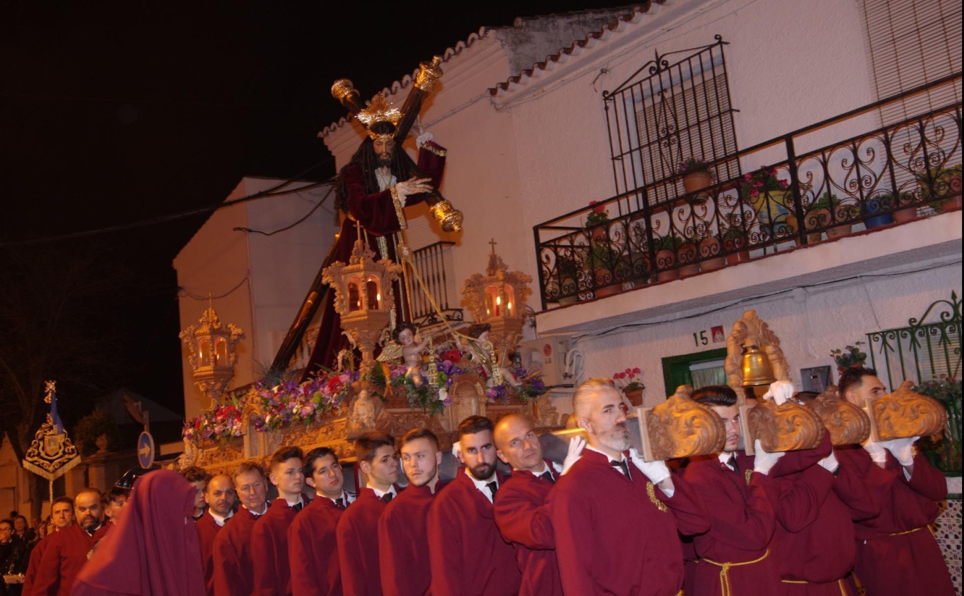 El Nazareno de Churriana en su trono procesional. 