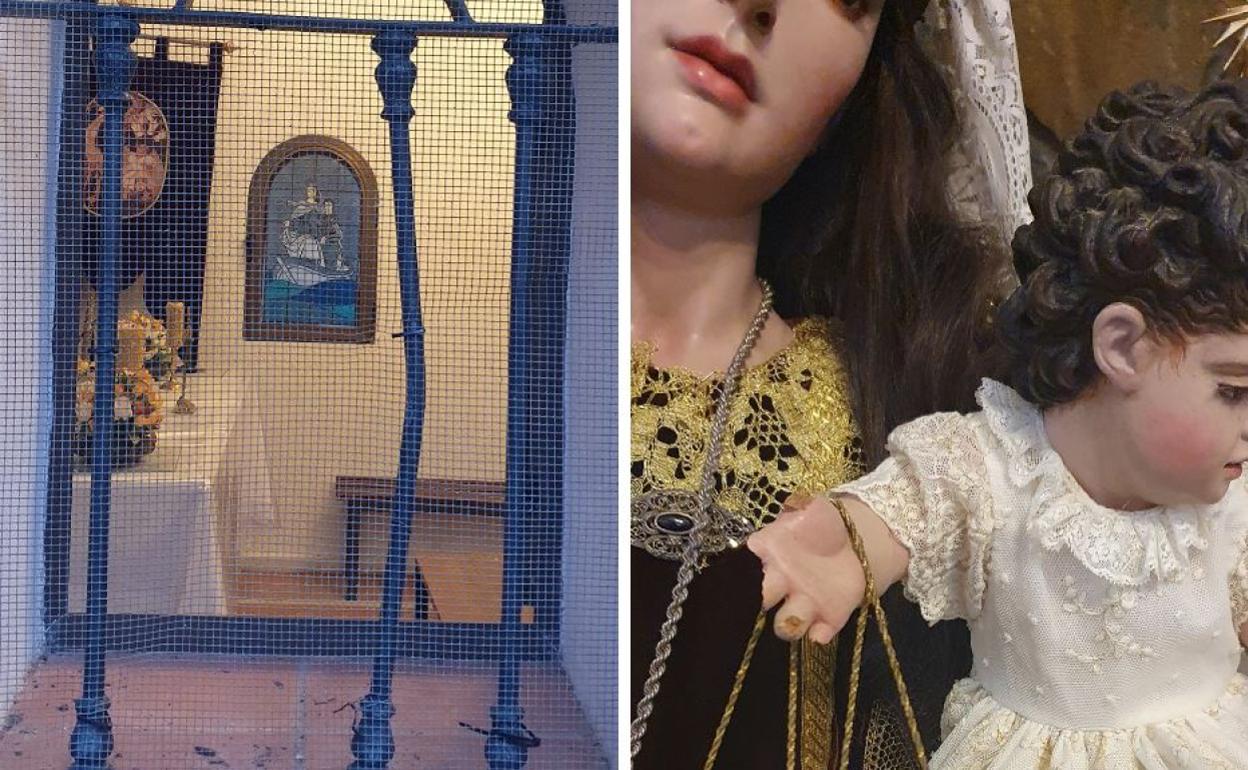 Estado del templo y del Niño Jesús tras el robo. 