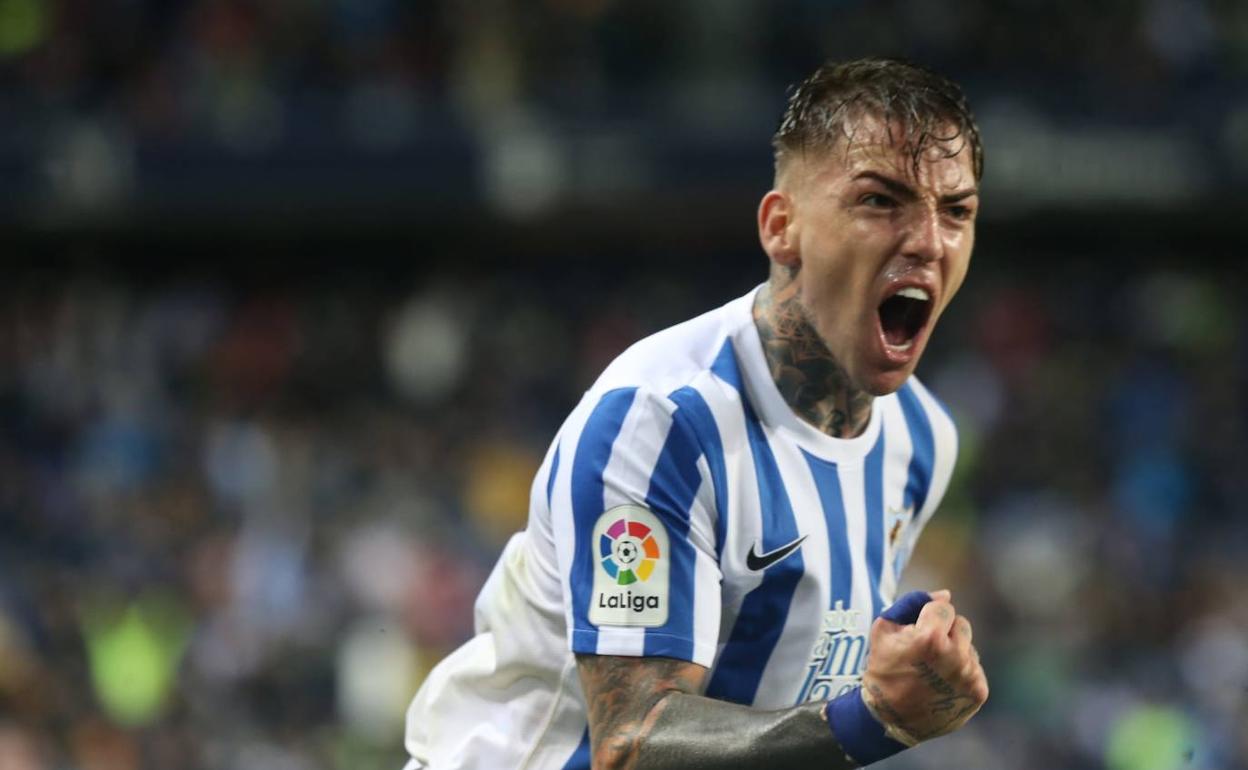 De esta forma celebró Brandon su gran pase que supuso el gol de Antoñín.
