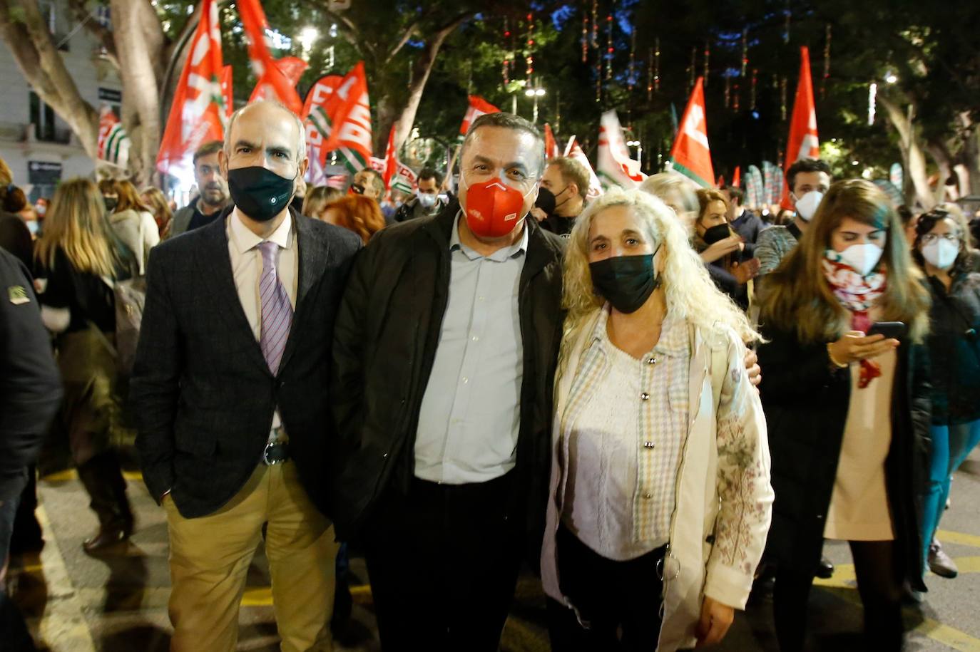 Manifestación en Málaga contra el ERE de Unicaja. 