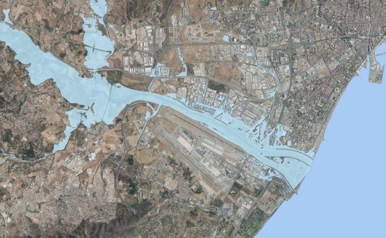Zona de flujo preferente del Guadalhorce en la que sí sería más complicado autorizar nuevas construcciones. 