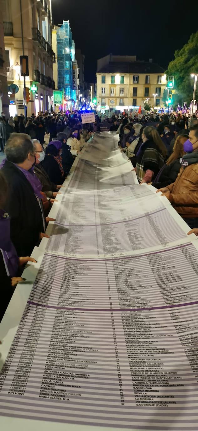 Manifestación del 25-N en Málaga capital. 