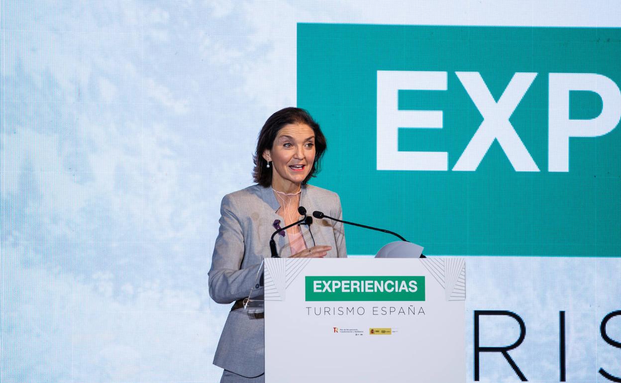 Reyes Maroto, ministra de Industria y Turismo, en la presentación. 