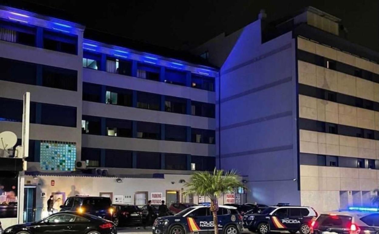 Despliegue policial en el lugar de los hechos