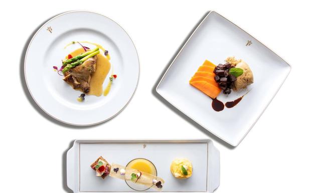 Imagen principal - Sabores del XIX: Los platos de doña Asunción se pueden disfrutar ahora en el Parador de Nerja. Arriba, perdiz estofada; a la derecha, batatillas, y debajo, sopa de almendras. El custodio: José Miguel Ortuño, custodio del Legado Francisco Bueno García, es quien halló, transcribió e hizo la edición del recetario. Nuevo orden: el índice de la edición de José Miguel Ortuño, que estructura las recetas por productos y suma otro recetario familiar posterior.