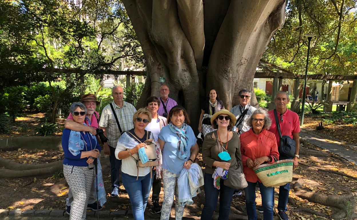 El grupo de turistas españoles en Sudáfrica, entre los que está la nerjeña Vicky Jimena, la primera por la derecha en la fila de abajo. 