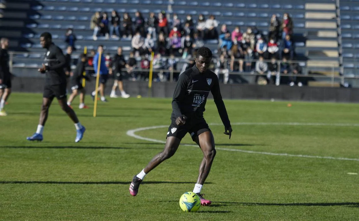 Moussa, durante un entrenamiento de la semana. 