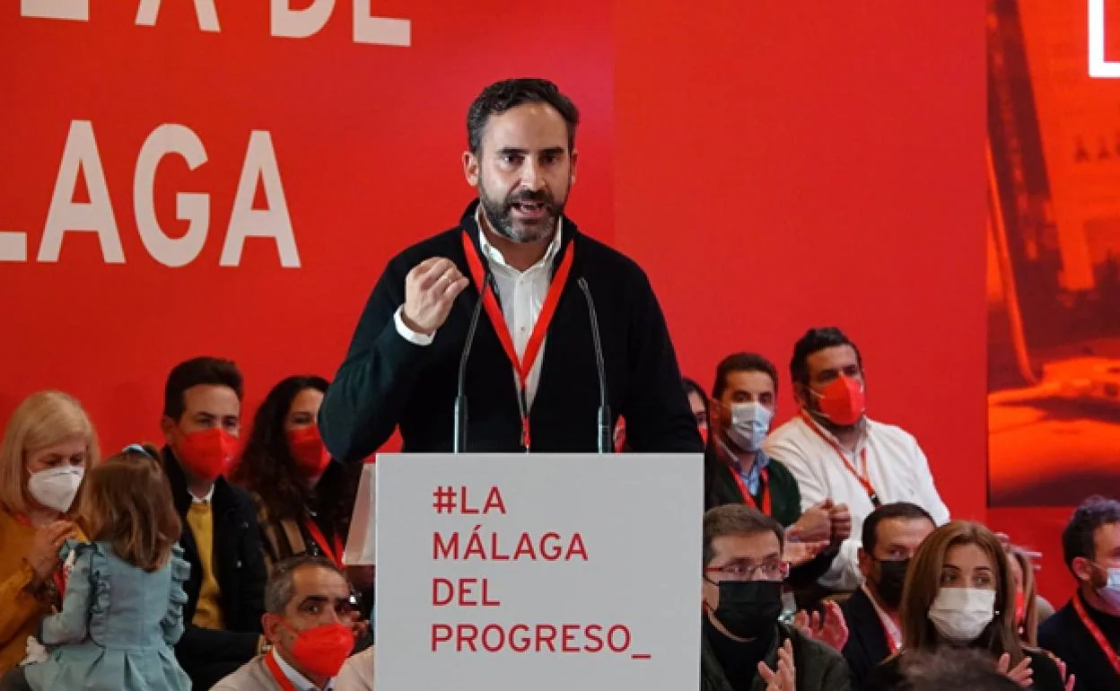 Pérez, en su primer discurso como secretario general del PSOE de Málaga.