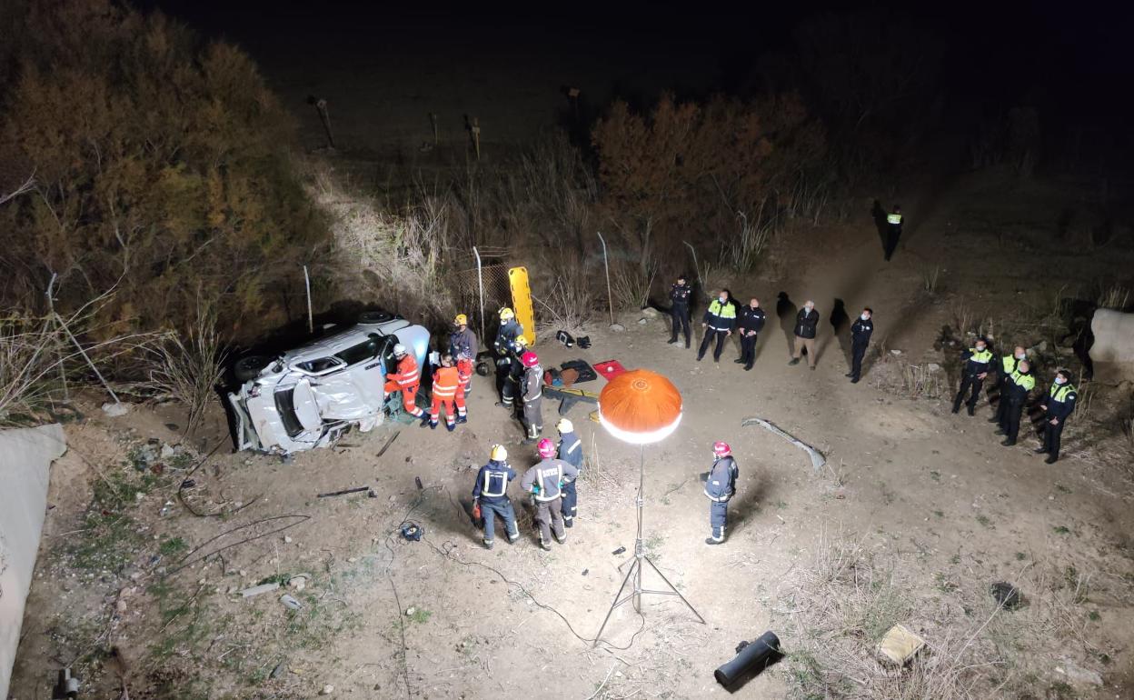 Despliegue en la zona de los hechos. 