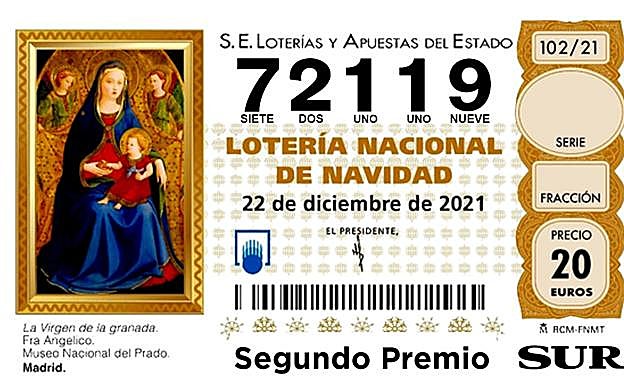 Lotería de Navidad 2021: El 72.119, agraciado con el segundo premio del Sorteo de Navidad 2021, dotado de 1.250.000 euros la serie