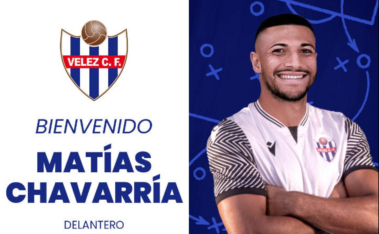 Imagen del anuncio oficial del fichaje de Matías Chavarría por el Vélez C.F.