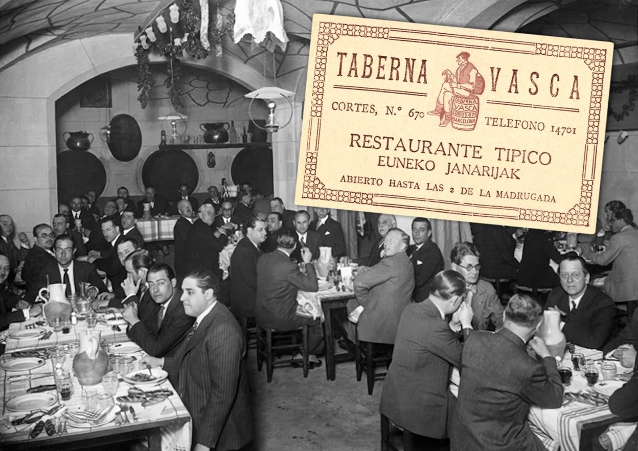 Banquete en la Taberna Vasca, en mayo de 1932. archivo municipal de barcelona