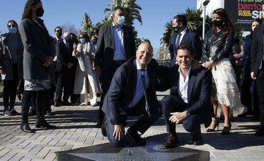 Imbroda, junto a Albert Rivera en la Estrella inaugurada. 