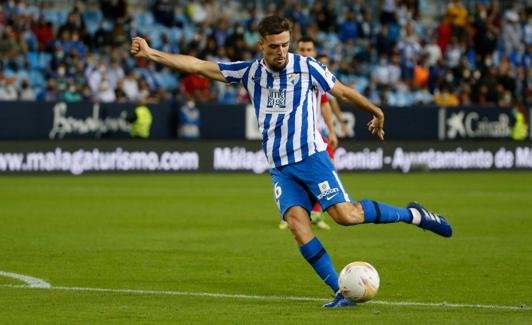 Genaro, en un partido con el Málaga esta temporada en La Rosaleda.