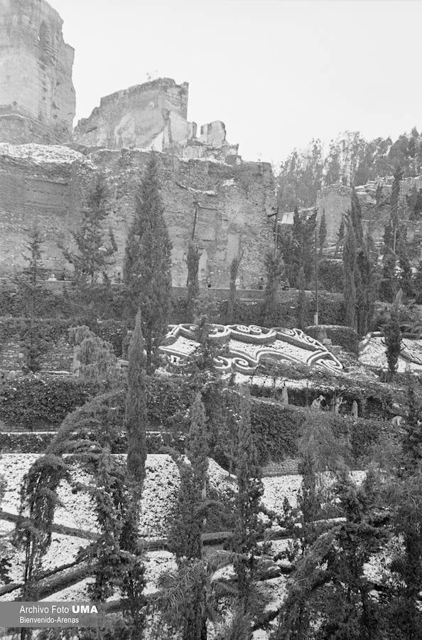 El 3 de febrero de 1954 es una fecha que ha quedado en el recuerdo de la capital. Aquel día se dieron las condiciones necesarias para que la nieve cuajara en Málaga y quedara una estampa que no se ha vuelto a repetir desde esa fecha. 