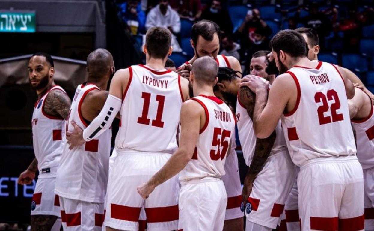 Una celebración de los jugadores del Prometey. 