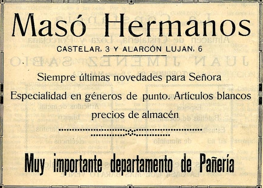 Anuncio Masó Hermanos. Revista La Saeta, de 1929. 