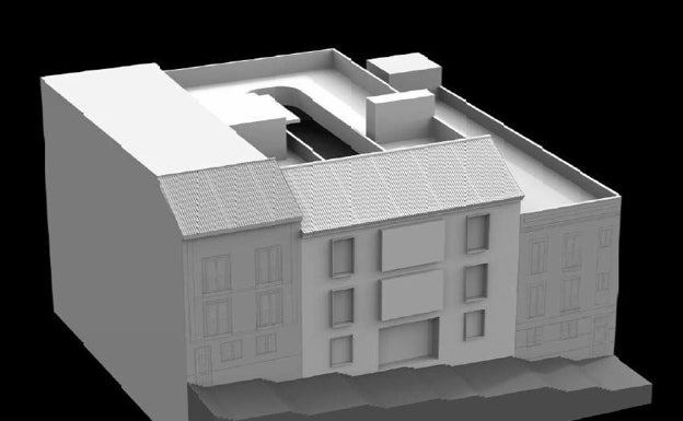 Recreación del proyecto del nuevo edificio para la calle Hurtado. 