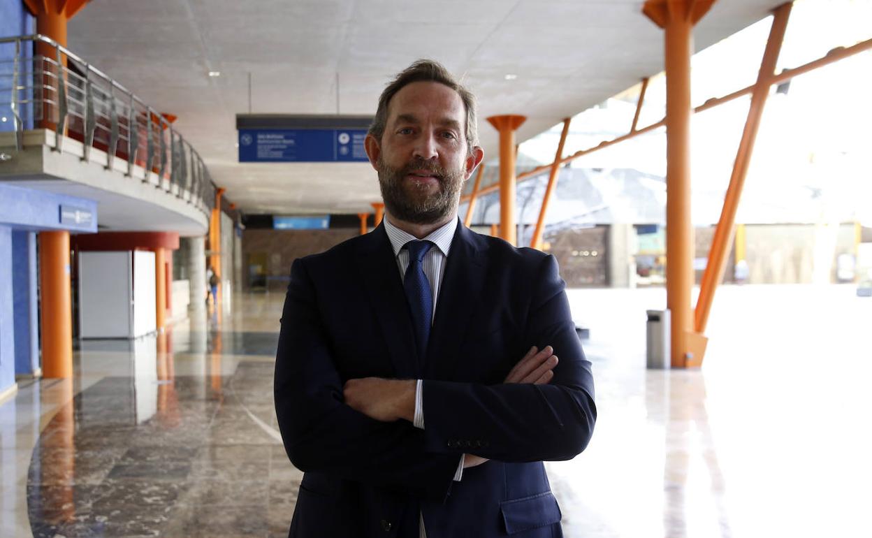 Fernando Valdés, tras inaugurar el Salón H&T en el Palacio de Ferias de Málaga y antes de iniciar una visita a los nuevos planes sostenibles de la provincia.