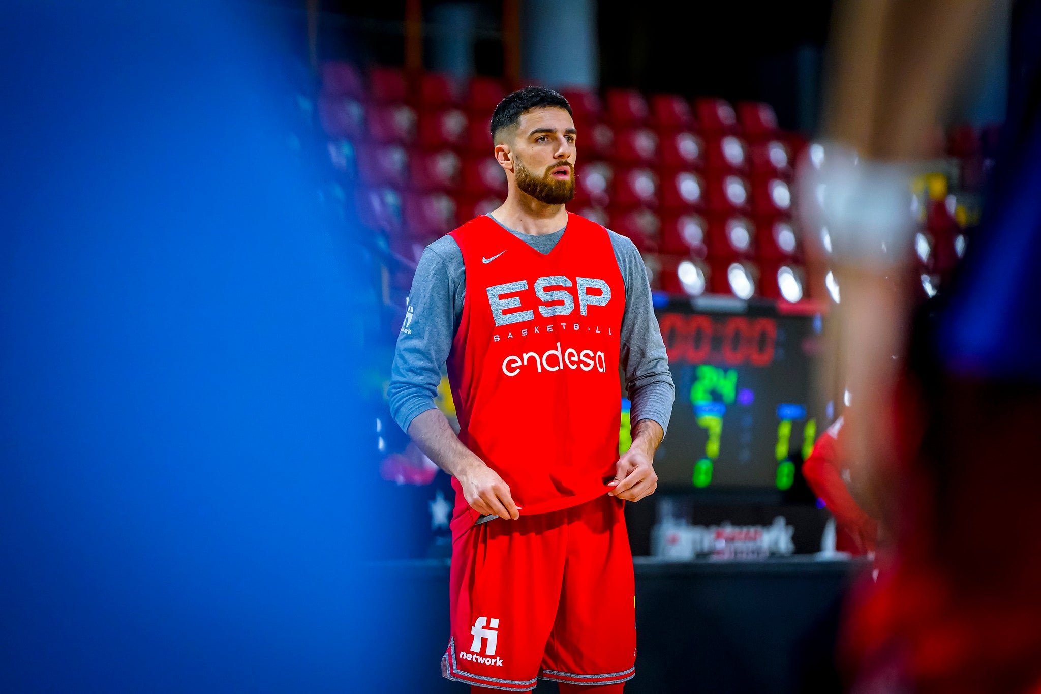 Alberto Díaz, durante el entrenamiento de España en Córdoba.