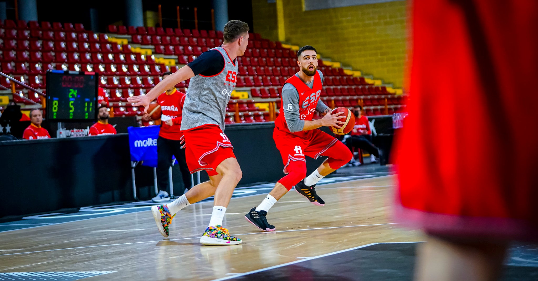 Alberto Díaz, durante el entrenamiento de España en Córdoba.