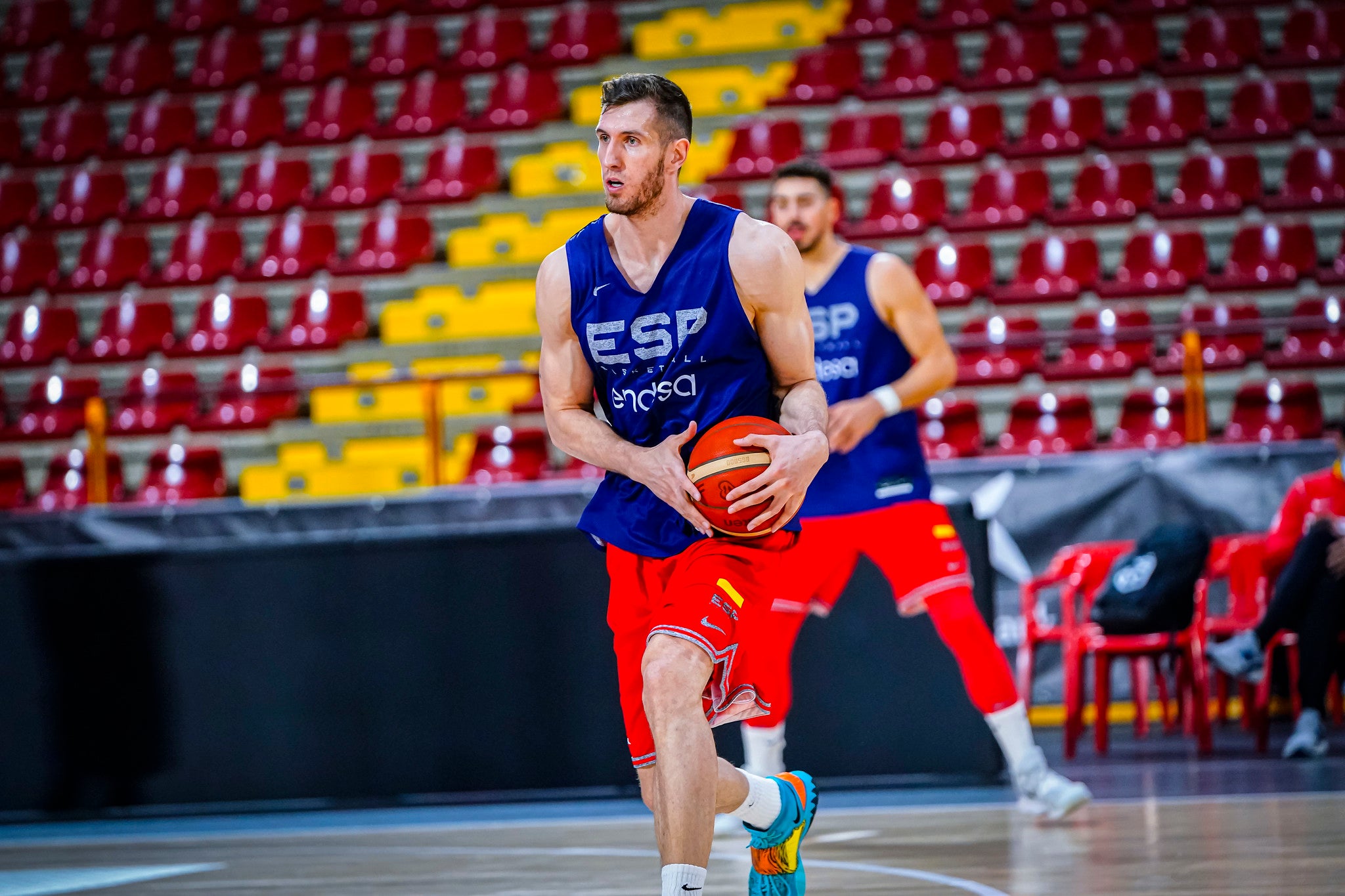 Alberto Díaz, durante el entrenamiento de España en Córdoba.