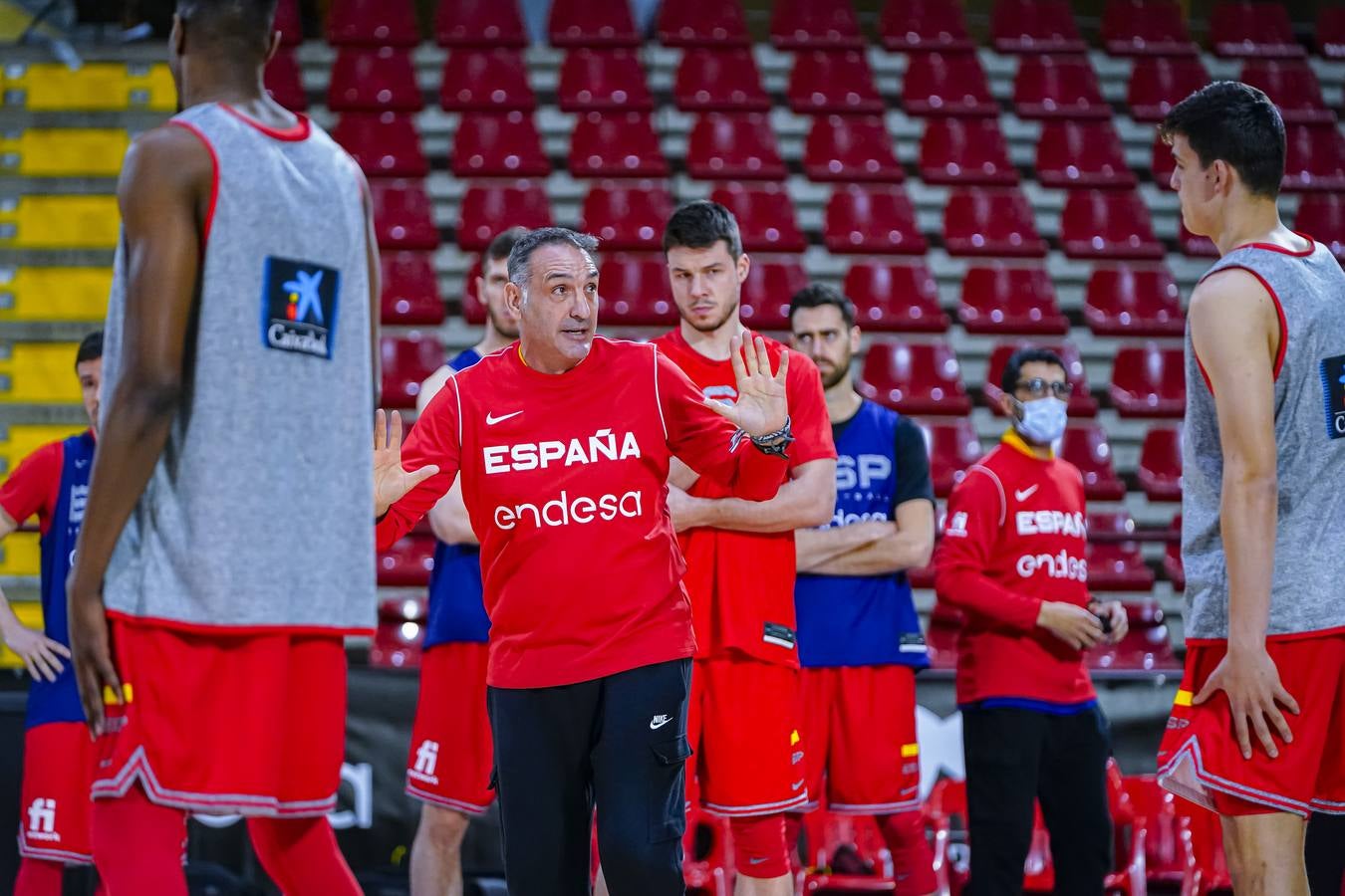 Alberto Díaz, durante el entrenamiento de España en Córdoba.