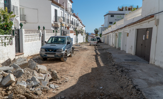 Imagen de los trabajos en la calle Bajamar. 