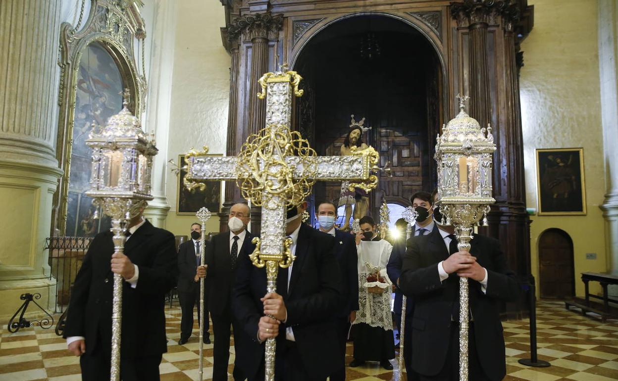 Vía crucis celebrado en la cuaresma del año pasado con la imagen del Santo Cristo de la Salud. 