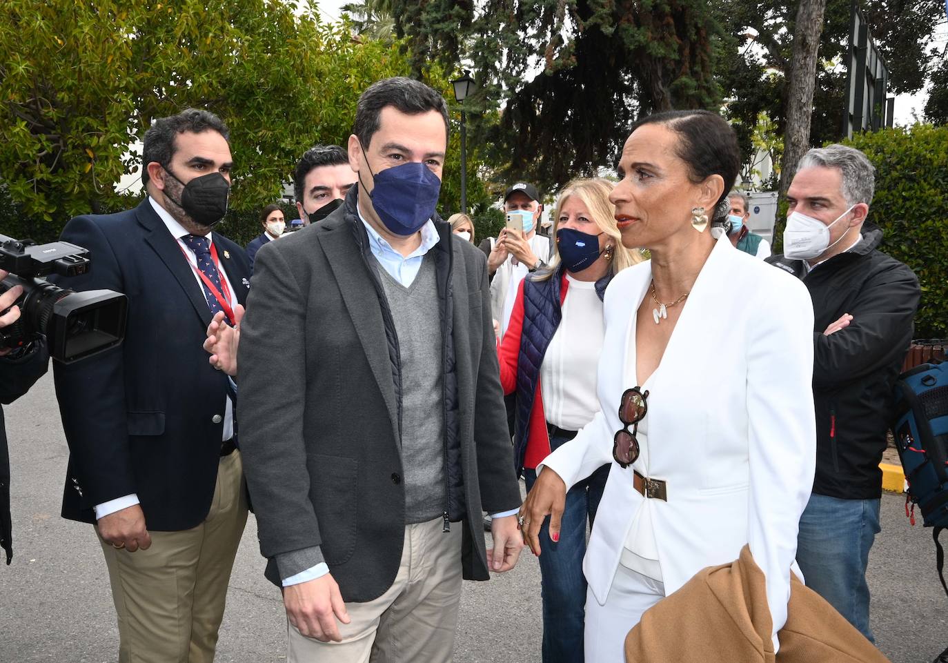 El presidente de la Junta, Juanma Moreno, ha acudido este sábado a la Copa Davis.