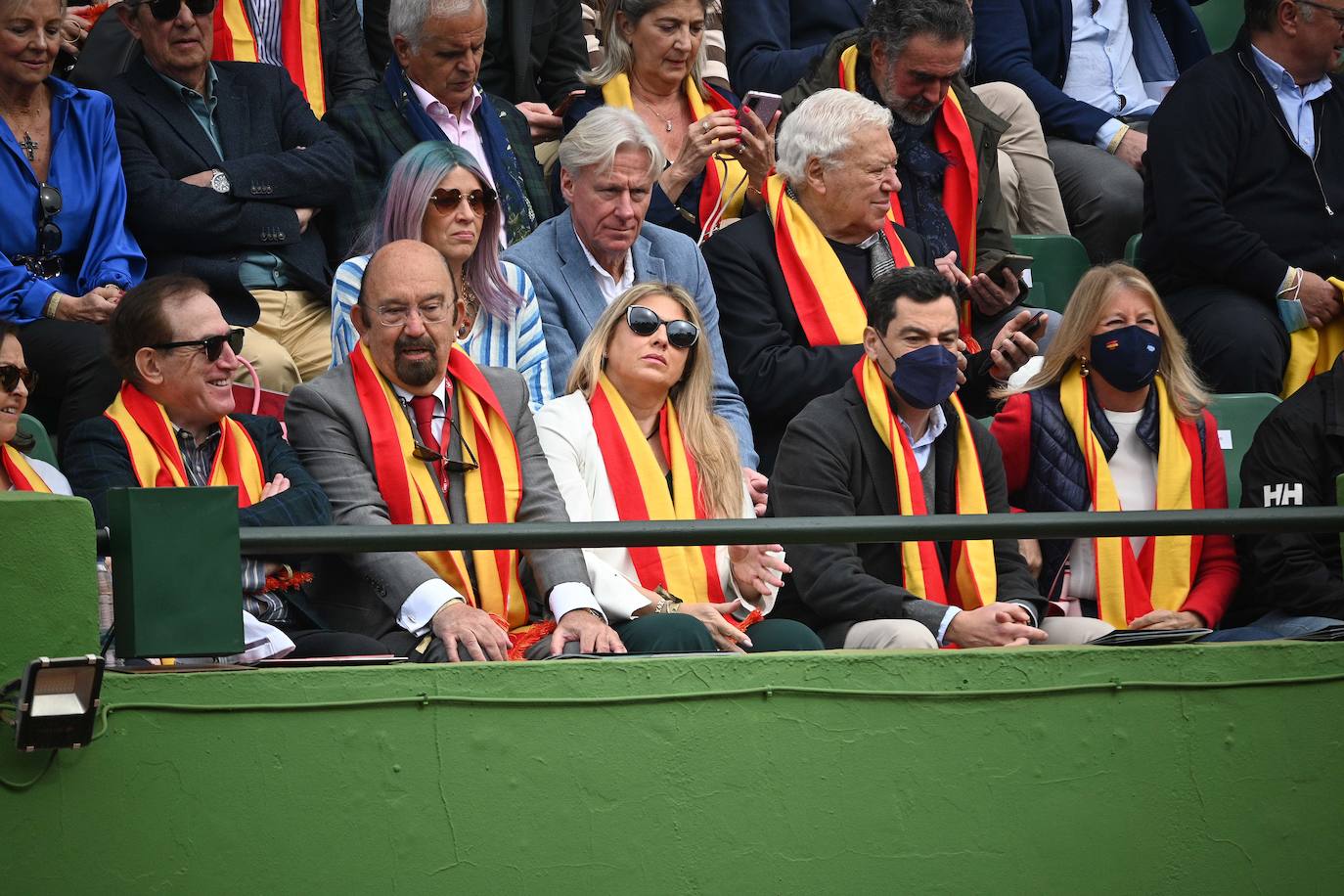 El presidente de la Junta, Juanma Moreno, ha acudido este sábado a la Copa Davis.