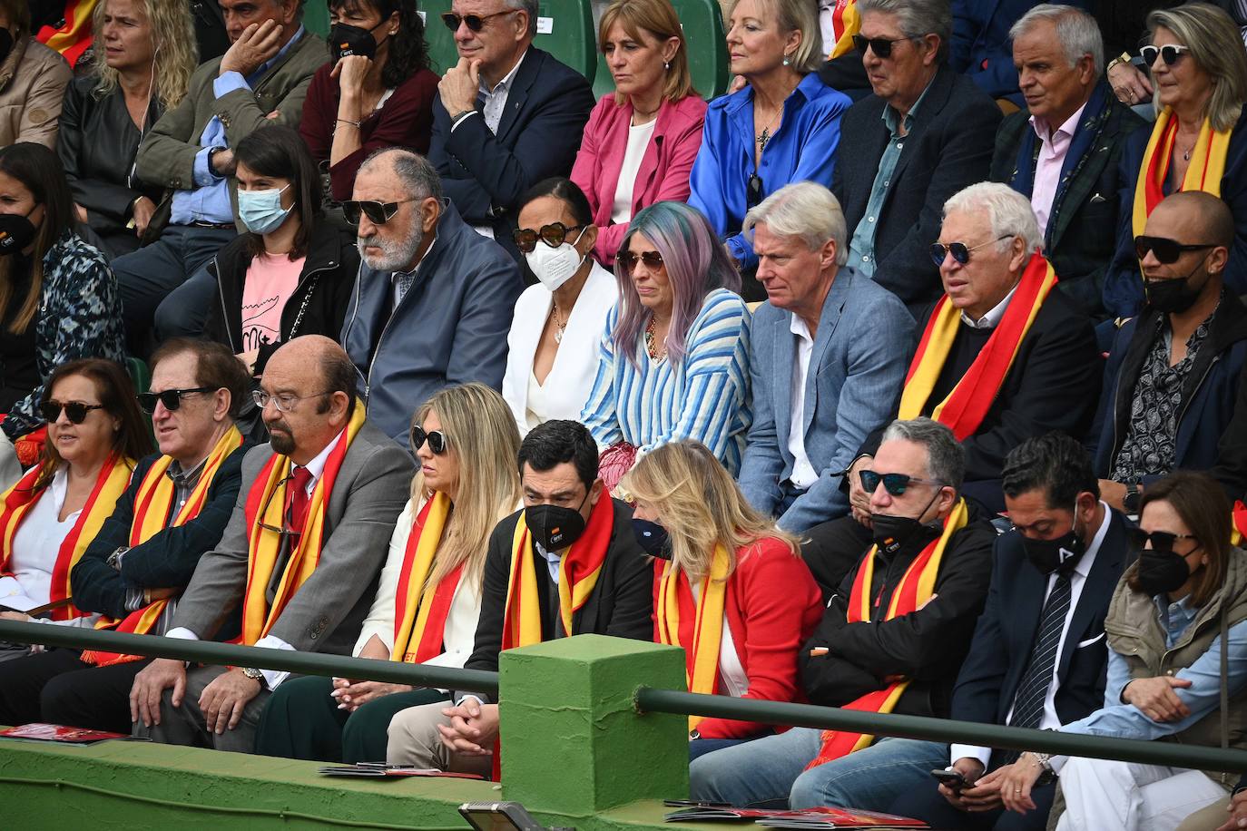 El presidente de la Junta, Juanma Moreno, ha acudido este sábado a la Copa Davis.