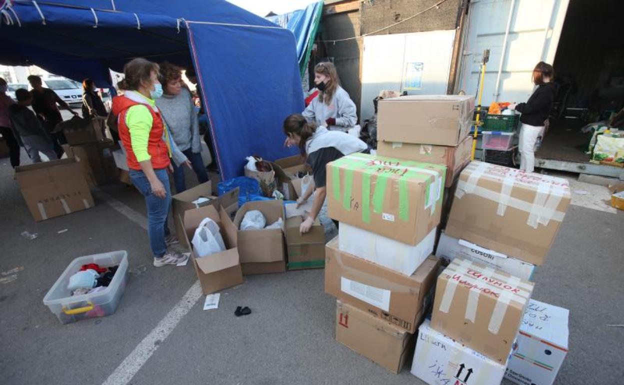 Recogida de material en Málaga para ayudar a los ucranianos.