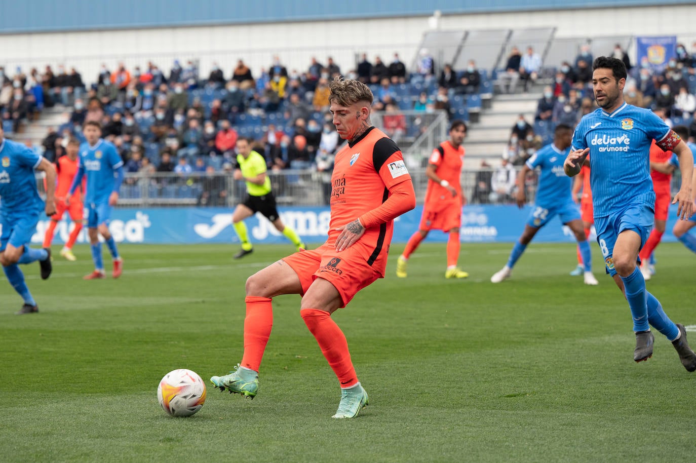 El jugador del Málaga, Brandon, durante el partido contra el Fuenlabrada.