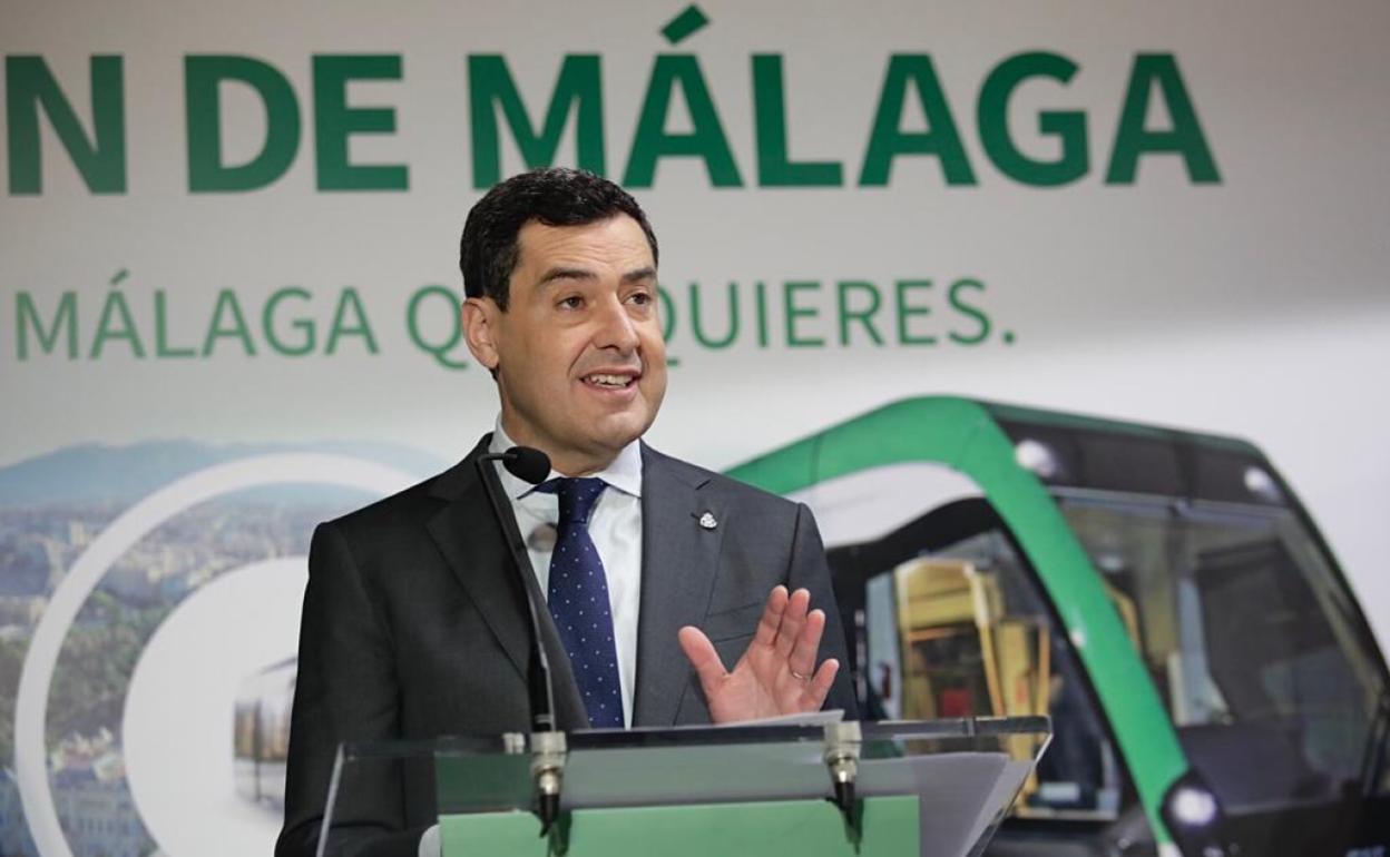 El presidente de la Junta, hoy durante la inauguración de las pruebas del metro. 