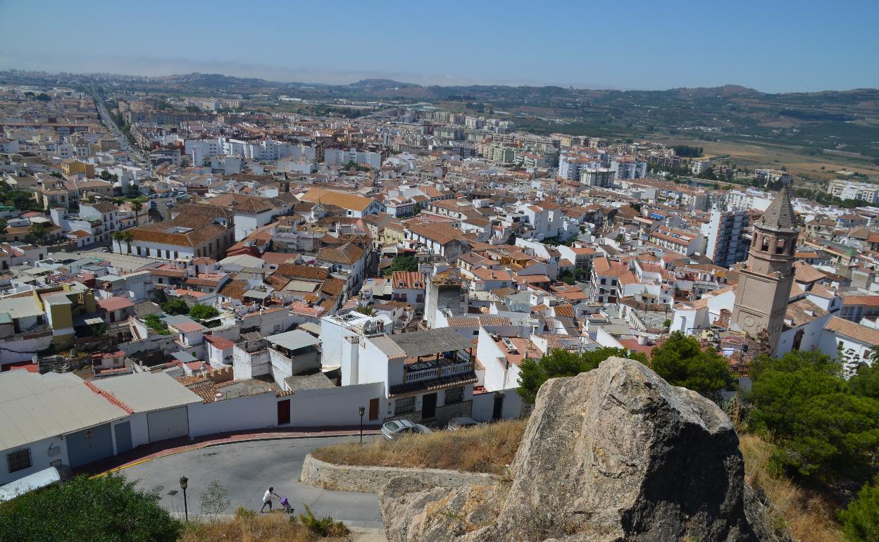 Imagen del casco urbano de Vélez-Málaga desde La Fortaleza. 