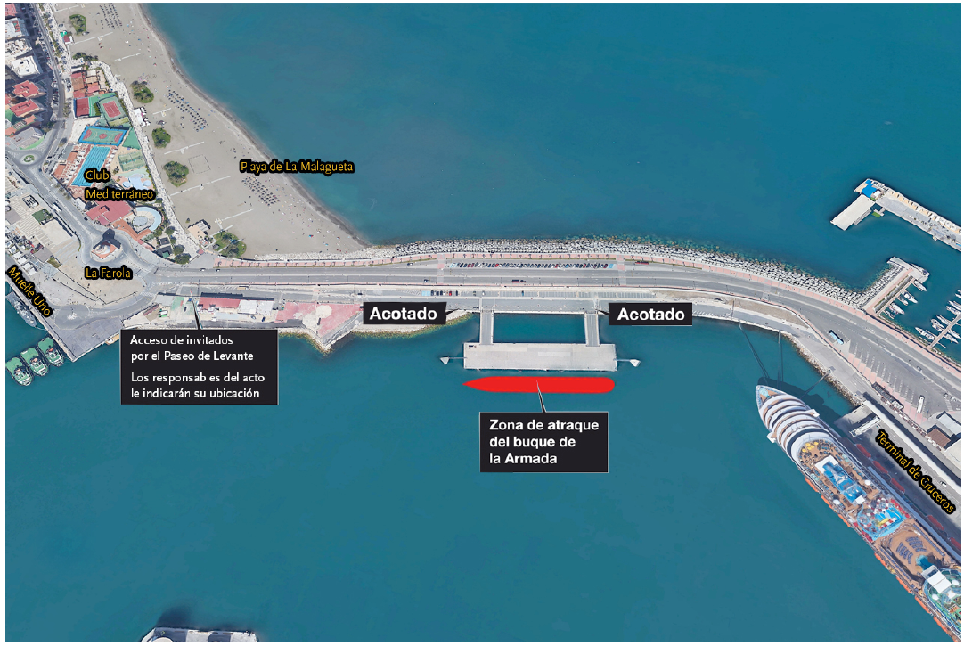 Plano de la nueva ubicación del desembarco.